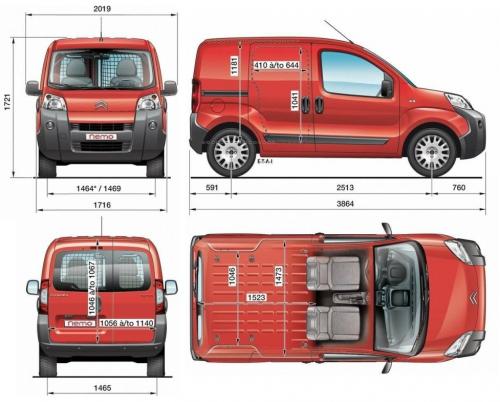 Szkic techniczny Citroen Nemo Van