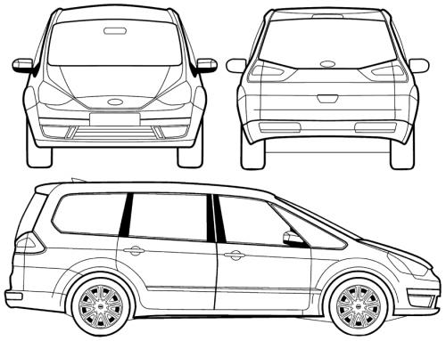 Szkic techniczny Ford Galaxy III Van