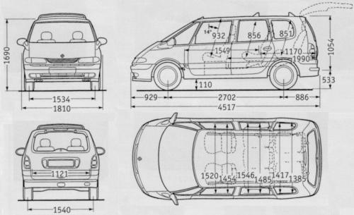 Szkic techniczny Renault Espace III Van