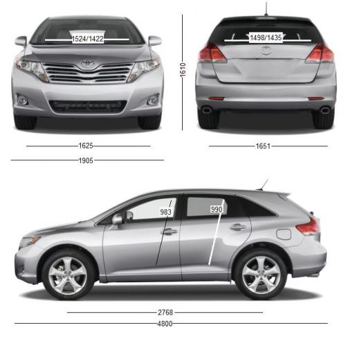 Szkic techniczny Toyota Venza