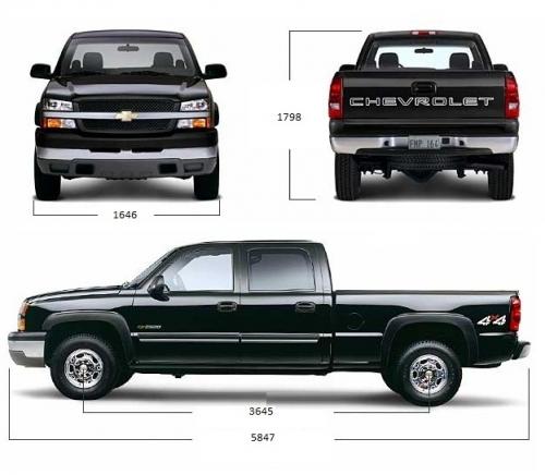 Szkic techniczny Chevrolet Silverado I Crew Cab