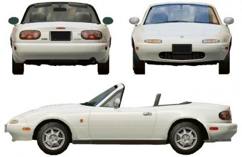 Szkic techniczny Mazda MX-5 I