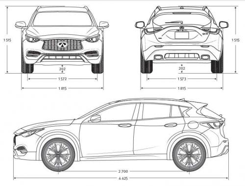 Szkic techniczny Infiniti QX30