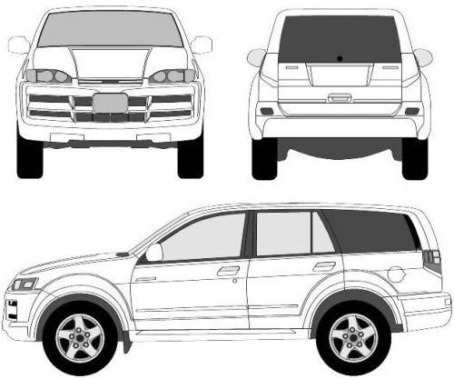 Szkic techniczny Isuzu Axiom