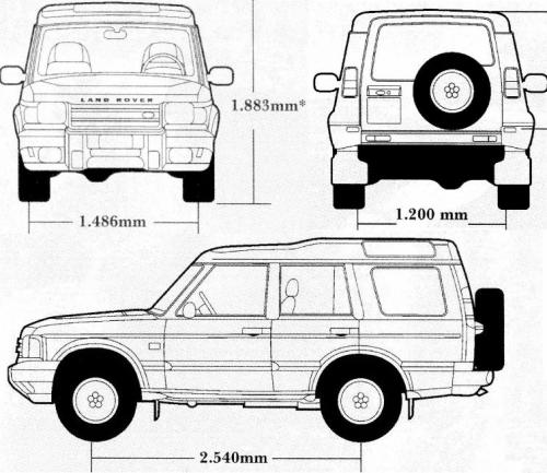 Szkic techniczny Land Rover Discovery II