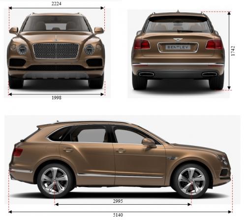 Szkic techniczny Bentley Bentayga