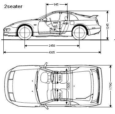 Szkic techniczny Nissan 300ZX Z 32