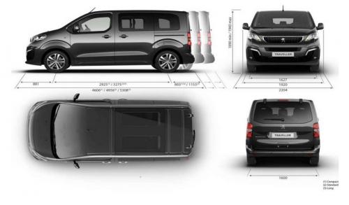 Szkic techniczny Peugeot Traveller Long Elektryczny