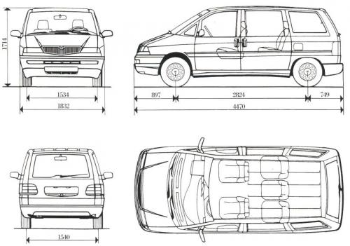 Szkic techniczny Lancia Zeta